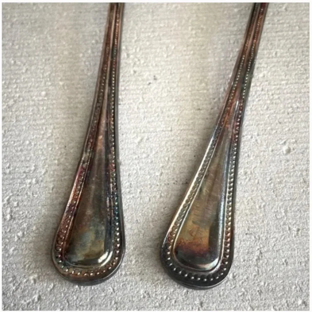 Vintage Godinger Set of 2 Silver Plated Cheese Servers Knives Japan